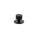 Millhouse Brass Chrysler Diamond Round Cabinet Knob Handle on Backplate - Matt Black - MHCDB1530MB - Choice Handles