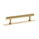 Millhouse Brass Chrysler Diamond T-Bar Cabinet Pull Handle on Backplate 128mm - Satin Brass - MHCDB17128SB - Choice Handles