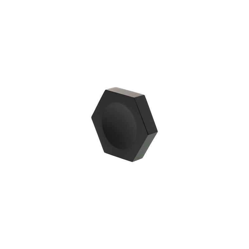 Millhouse Brass Pennington Hexagonal Finger Pull Cabinet Knob Handle - Matt Black - MHCH1338MB - Choice Handles