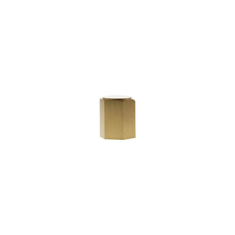 Millhouse Brass Pennington Hexagonal Cylinder Cabinet Knob Handle - Satin Brass - MHCH1420SB - Choice Handles