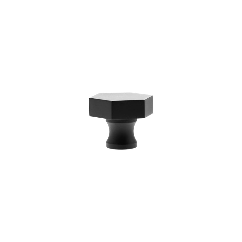 Millhouse Brass Pennington Hexagonal Cabinet Knob Handle - Matt Black - MHCH1532MB - Choice Handles