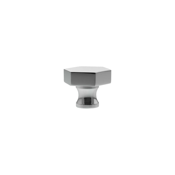 Millhouse Brass Pennington Hexagonal Cabinet Knob Handle - Polished Chrome - MHCH1532PC - Choice Handles