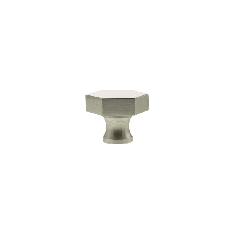 Millhouse Brass Pennington Hexagonal Cabinet Knob Handle - Satin Nickel - MHCH1532SN - Choice Handles