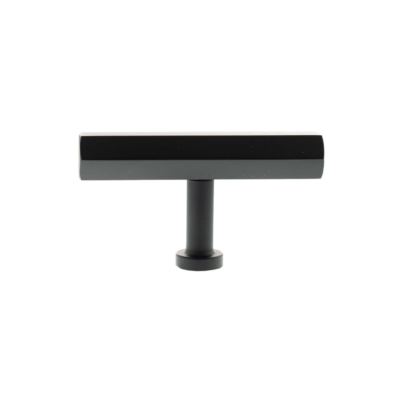 Millhouse Brass Pennington Hexagonal T-Bar Cabinet Knob Handle - Matt Black - MHCH1675MB - Choice Handles