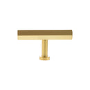 Millhouse Brass Pennington Hexagonal T-Bar Cabinet Knob Handle - Satin Brass - MHCH1675SB - Choice Handles
