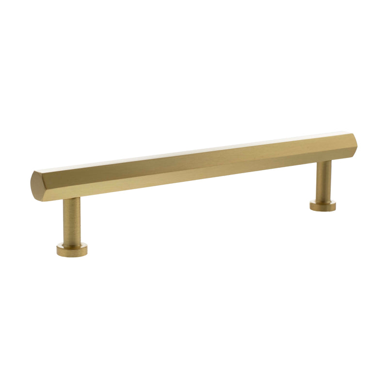 Millhouse Brass Pennington Hexagonal T-Bar Cabinet Pull Handle 160mm - Satin Brass - MHCH17160SB - Choice Handles