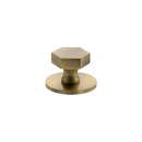 Millhouse Brass Pennington Hexagonal Cabinet Knob Handle on Backplate - Antique Brass - MHCHB1532AB - Choice Handles