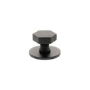 Millhouse Brass Pennington Hexagonal Cabinet Knob Handle on Backplate - Matt Black - MHCHB1532MB - Choice Handles