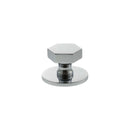 Millhouse Brass Pennington Hexagonal Cabinet Knob Handle on Backplate - Polished Chrome - MHCHB1532PC - Choice Handles