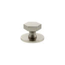 Millhouse Brass Pennington Hexagonal Cabinet Knob Handle on Backplate - Satin Nickel - MHCHB1532SN - Choice Handles