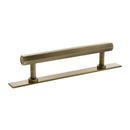 Millhouse Brass Pennington Hexagonal T-Bar Cabinet Pull Handle on Backplate 128mm - Antique Brass - MHCHB17128AB - Choice Handles