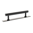 Millhouse Brass Pennington Hexagonal T-Bar Cabinet Pull Handle on Backplate 128mm - Matt Black - MHCHB17128MB - Choice Handles