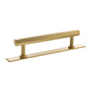 Millhouse Brass Pennington Hexagonal T-Bar Cabinet Pull Handle on Backplate 128mm - Satin Brass - MHCHB17128SB - Choice Handles