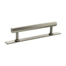 Millhouse Brass Pennington Hexagonal T-Bar Cabinet Pull Handle on Backplate 128mm - Satin Nickel - MHCHB17128SN - Choice Handles
