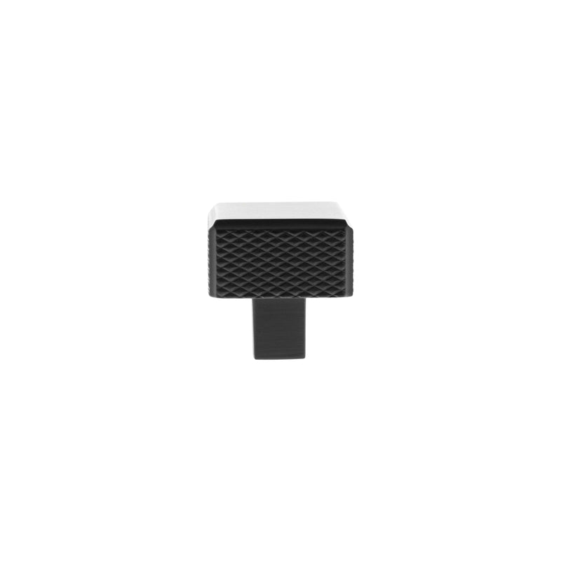 Millhouse Brass Eiffel Knurled Square Cabinet Knob Handle - Matt Black - MHCK1230MB - Choice Handles