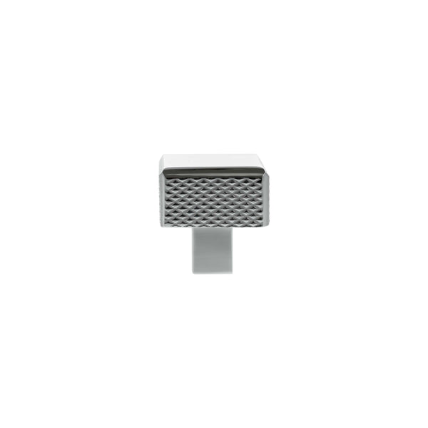 Millhouse Brass Eiffel Knurled Square Cabinet Knob Handle - Polished Chrome - MHCK1230PC - Choice Handles
