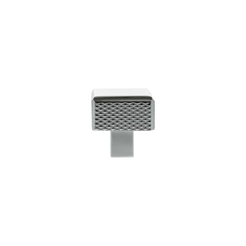 Millhouse Brass Eiffel Knurled Square Cabinet Knob Handle - Polished Chrome - MHCK1230PC - Choice Handles
