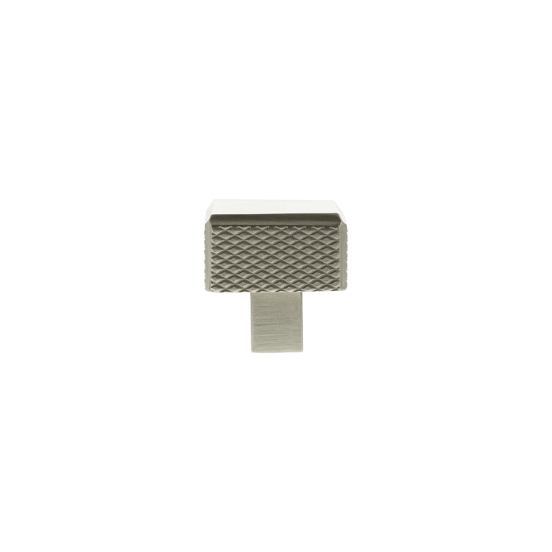 Millhouse Brass Eiffel Knurled Square Cabinet Knob Handle - Satin Nickel - MHCK1230SN - Choice Handles