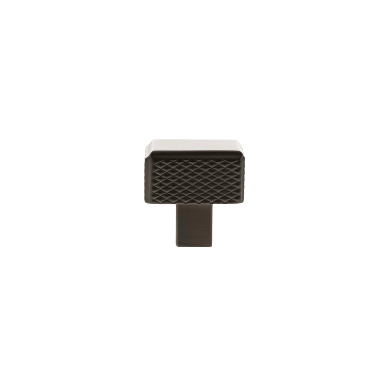 Millhouse Brass Eiffel Knurled Square Cabinet Knob Handle - Urban Dark Bronze - MHCK1230UDB - Choice Handles