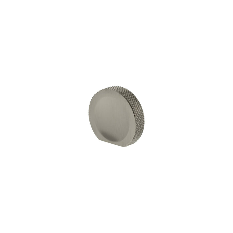 Millhouse Brass Eiffel Knurled Finger Pull Cabinet Knob Handle - Satin Nickel - MHCK1338SN - Choice Handles