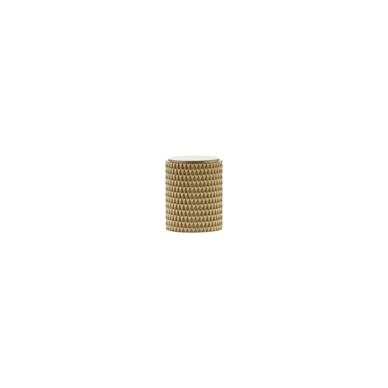 Millhouse Brass Eiffel Knurled Cylinder Cabinet Knob Handle - Satin Brass - MHCK1420SB - Choice Handles