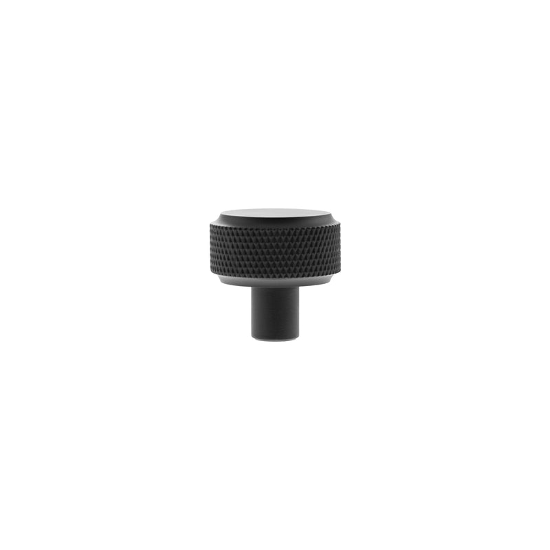 Millhouse Brass Eiffel Knurled Round Cabinet Knob Handle - Matt Black - MHCK1532MB - Choice Handles