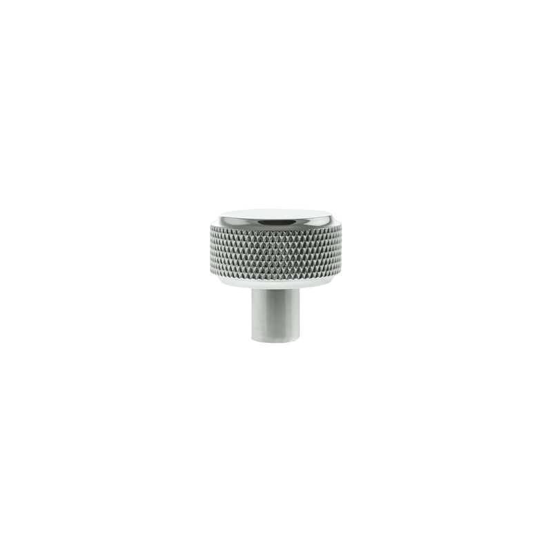 Millhouse Brass Eiffel Knurled Round Cabinet Knob Handle - Polished Chrome - MHCK1532PC - Choice Handles