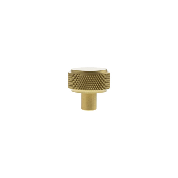 Millhouse Brass Eiffel Knurled Round Cabinet Knob Handle - Satin Brass - MHCK1532SB - Choice Handles