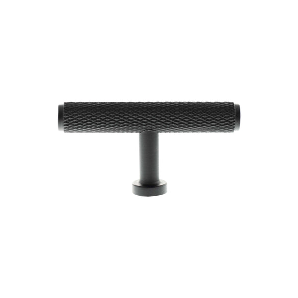 Millhouse Brass Eiffel Knurled T-Bar Cabinet Knob Handle - Matt Black - MHCK1675MB - Choice Handles