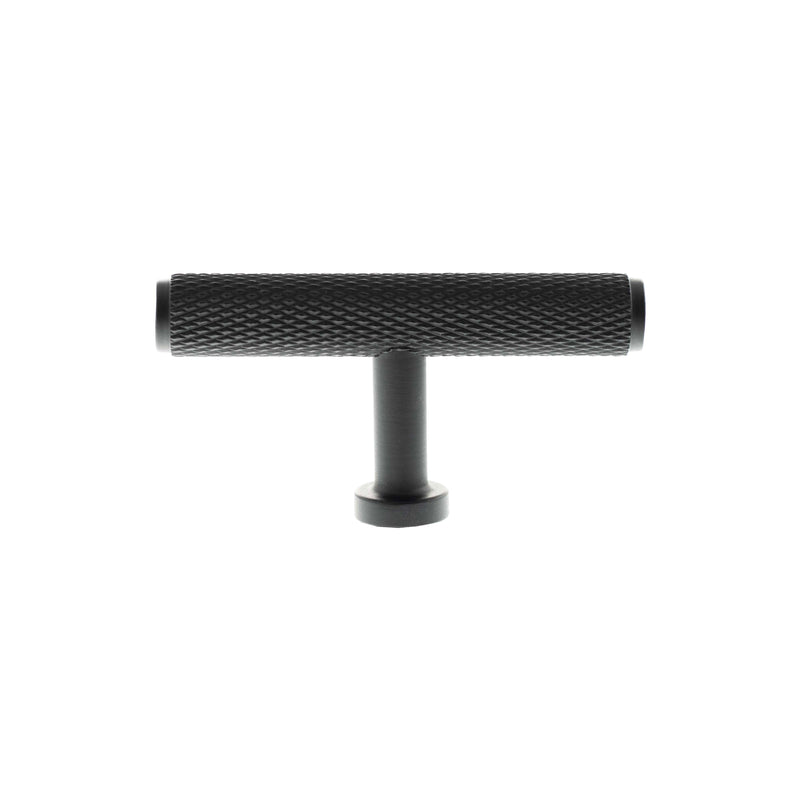 Millhouse Brass Eiffel Knurled T-Bar Cabinet Knob Handle - Matt Black - MHCK1675MB - Choice Handles