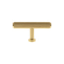 Millhouse Brass Eiffel Knurled T-Bar Cabinet Knob Handle - Satin Brass - MHCK1675SB - Choice Handles