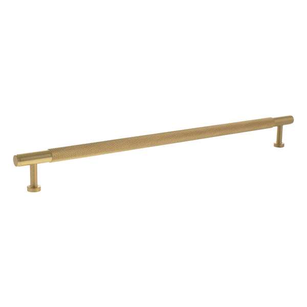 Millhouse Brass Eiffel Knurled T-Bar Cabinet Pull Handle 320mm - Satin Brass - MHCK17320SB - Choice Handles