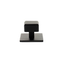 Millhouse Brass Eiffel Knurled Square Cabinet Knob Handle on Backplate - Matt Black - MHCKB1230MB - Choice Handles