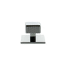 Millhouse Brass Eiffel Knurled Square Cabinet Knob Handle on Backplate - Polished Chrome - MHCKB1230PC - Choice Handles
