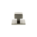 Millhouse Brass Eiffel Knurled Square Cabinet Knob Handle on Backplate - Satin Nickel - MHCKB1230SN - Choice Handles