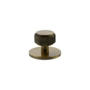 Millhouse Brass Eiffel Knurled Round Cabinet Knob Handle on Backplate - Antique Brass - MHCKB1532AB - Choice Handles
