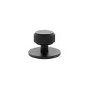 Millhouse Brass Eiffel Knurled Round Cabinet Knob Handle on Backplate - Matt Black - MHCKB1532MB - Choice Handles