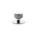 Millhouse Brass Eiffel Knurled Round Cabinet Knob Handle on Backplate - Polished Chrome - MHCKB1532PC - Choice Handles