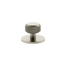 Millhouse Brass Eiffel Knurled Round Cabinet Knob Handle on Backplate - Satin Nickel - MHCKB1532SN - Choice Handles