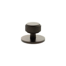 Millhouse Brass Eiffel Knurled Round Cabinet Knob Handle on Backplate - Urban Dark Bronze - MHCKB1532UDB - Choice Handles