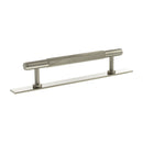 Millhouse Brass Eiffel Knurled T-Bar Cabinet Pull Handle on Backplate 128mm - Satin Nickel - MHCKB17128SN - Choice Handles