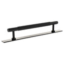 Millhouse Brass Eiffel Knurled T-Bar Cabinet Pull Handle on Backplate 160mm - Matt Black - MHCKB17160MB - Choice Handles
