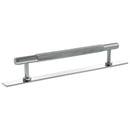 Millhouse Brass Eiffel Knurled T-Bar Cabinet Pull Handle on Backplate 160mm - Polished Chrome - MHCKB17160PC - Choice Handles