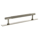 Millhouse Brass Eiffel Knurled T-Bar Cabinet Pull Handle on Backplate 160mm - Satin Nickel - MHCKB17160SN - Choice Handles