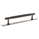 Millhouse Brass Eiffel Knurled T-Bar Cabinet Pull Handle on Backplate 160mm - Urban Dark Bronze - MHCKB17160UDB - Choice Handles