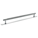 Millhouse Brass Eiffel Knurled T-Bar Cabinet Pull Handle on Backplate 320mm - Polished Chrome - MHCKB17320PC - Choice Handles