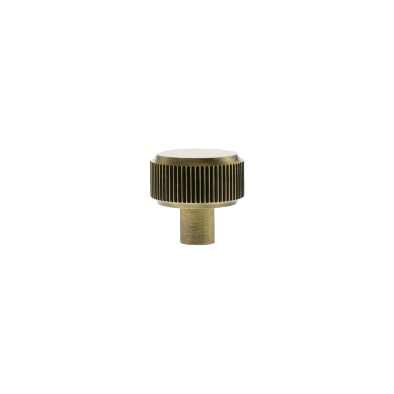 Millhouse Brass Battersea Linear Round Cabinet Knob Handle - Antique Brass - MHCL1532AB - Choice Handles