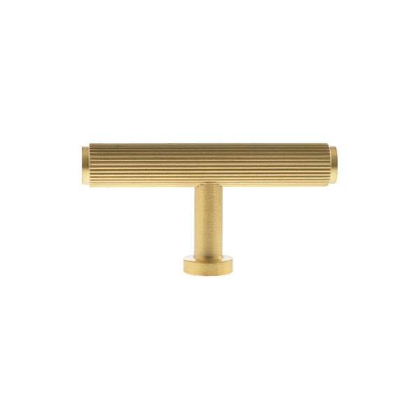 Millhouse Brass Battersea Linear T-Bar Cabinet Knob Handle - Satin Brass - MHCL1675SB - Choice Handles