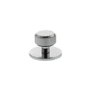 Millhouse Brass Battersea Linear Round Cabinet Knob Handle on Backplate - Polished Chrome - MHCLB1532PC - Choice Handles