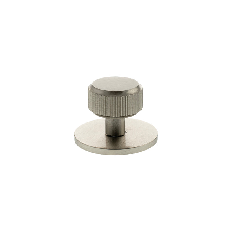 Millhouse Brass Battersea Linear Round Cabinet Knob Handle on Backplate - Satin Nickel - MHCLB1532SN - Choice Handles